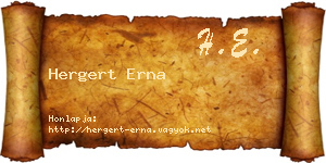 Hergert Erna névjegykártya